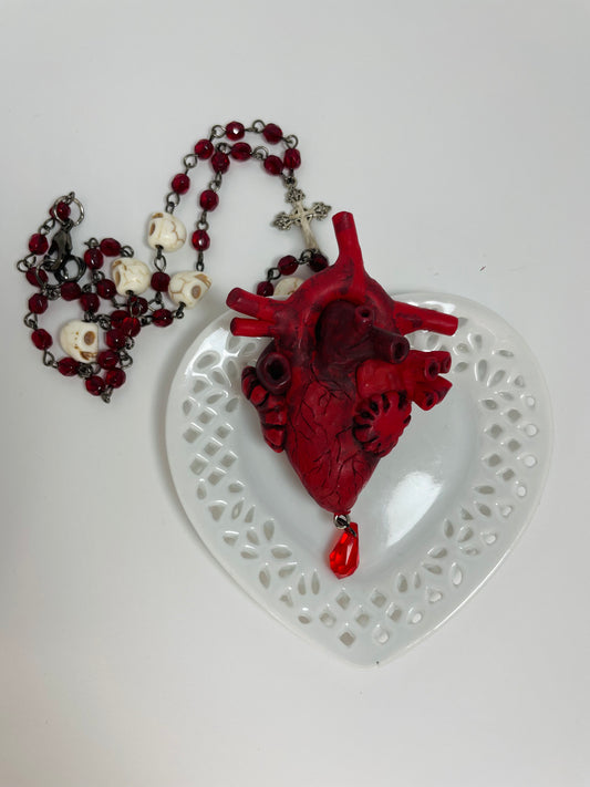 Heart Rosary Necklace